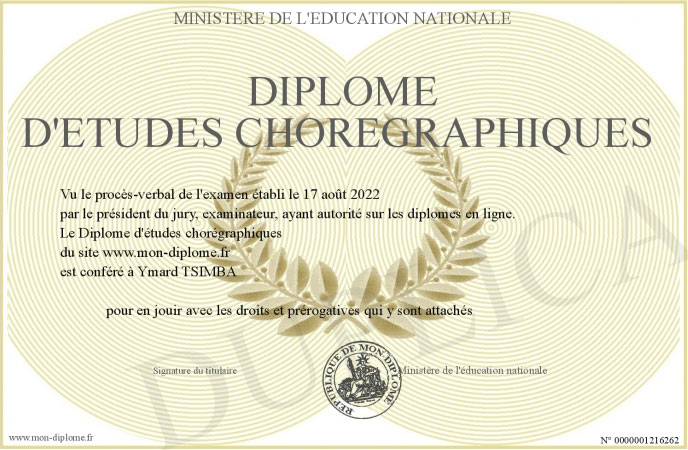 CFEC Certificat de Fin d’Etudes Chorégraphiques